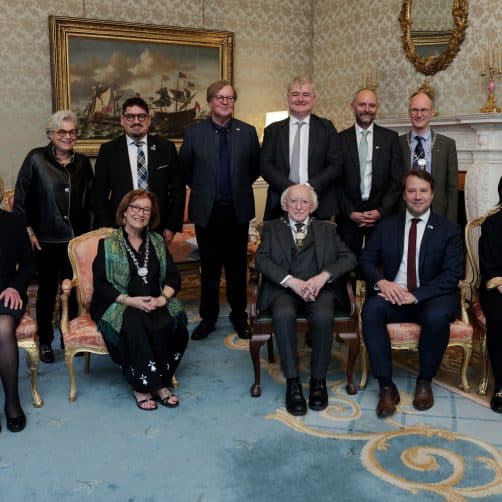 Région Bretagne. Remise du collier de l'ordre de l'Hermine au président de l'Irlande, Michael Higgins.