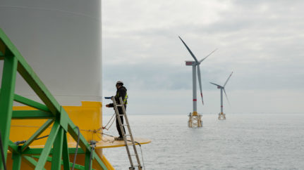 éoliennes posées en mer